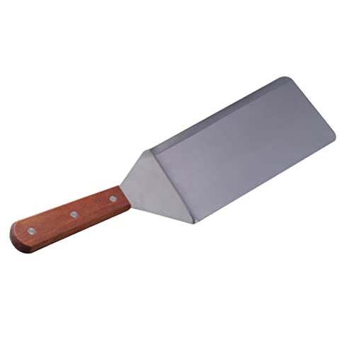 Cabilock Stainless Steel Pancake Shovel Barbecue Turner Tool with Handle Heat Resistant Baking Utensil for Home Cooking for Steak