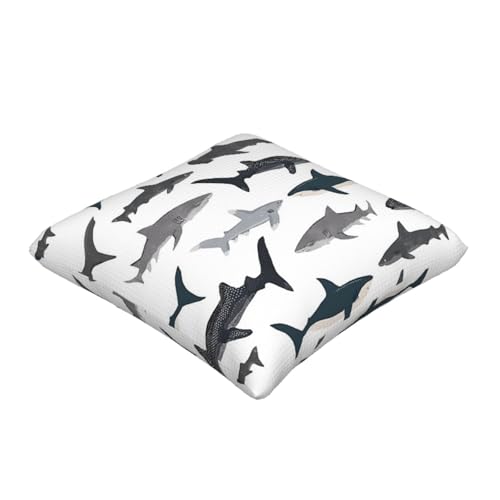 Housses de coussin texture lin imprimé poisson avec finitions haut de gamme