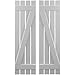 Ekena Millwork ARW102SB415X80PRH Americraft Four 2 Exterior Real Wood Spaced Board-n-Batten Shutters w/Z-Bar (Per Pair), 15 1/2"W x 80"H, Primed
