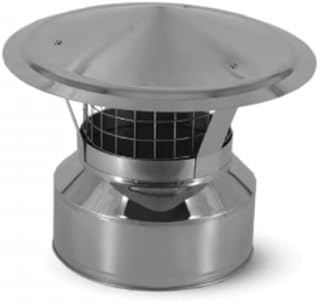 Edelstahlschornstein Regenhaube mit Funkenschutz I Zubehör für Kamin und Ofen I ø 130 mm I Regen und Windschutz I Optimale doppelwandige Isolierung I Oskar