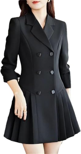 Yancremio Elegantes Lockeres Blazerkleid Für Damen Im Büro Und Business Stil Einfarbig Elegantes Lockeres Blazerkleid Für Den Frühling Und Herbst...