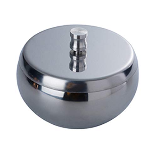 ZHXY Cigarettes Cendrier Coupe-Vent,Cendrier INOX,Argenté,avec Couvercle pour Utilisation intérieure ou extérieure,Parfait pour la Maison ou Le Bureau Cover