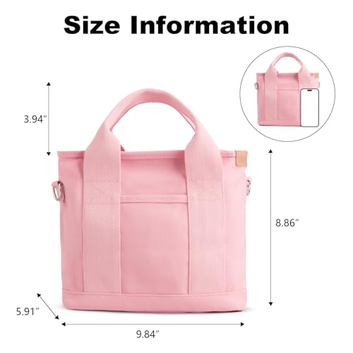 Image of IwIeIaIrI Small Tote Bag for Women,Canvas Mini Tote Bags with Zipper and Multi Pockets,Kids,Girls,Friends Gift 2026