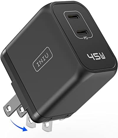 INIU 30 W USB-C strömförsörjningsenhet, [USB A + USB C] 2 portar PD 3.0 kontakt USB-adapter, USB-C nätdel snabbladdare för Google Pixel, I611-JX