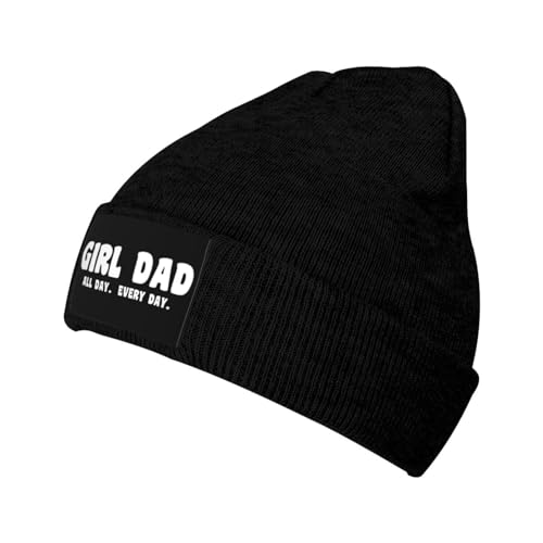 Girl Dad All Day Novelty Beanie Hat for Men and Women Fashionable Interesting Winter Hat Keep Warm Black