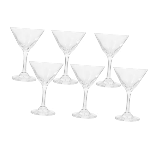 FUNOMOCYA 6 Vasos De Martini Con Tallo Copas De Cóctel Copas Sin Tallo Copas De Whisky Copas Reutilizables Copas De Vino Copas De Licor Copas De Agua