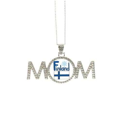 Collier drapeau Finlande anti-allergie cadeau pour maman