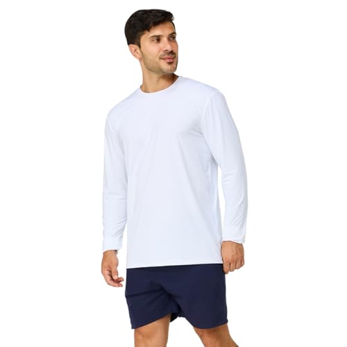 Mens UPF 50+ Sun Protection Shirts Outdoor Long Sleeve Shirts Quick Dry Lightweight for Fishing Hiking Swimming3