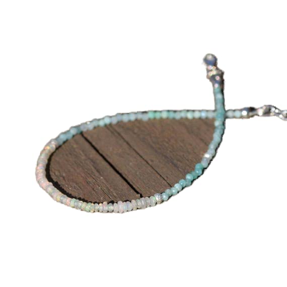 Bracelet en amazonite véritable et opale, un cadeau précieux unique