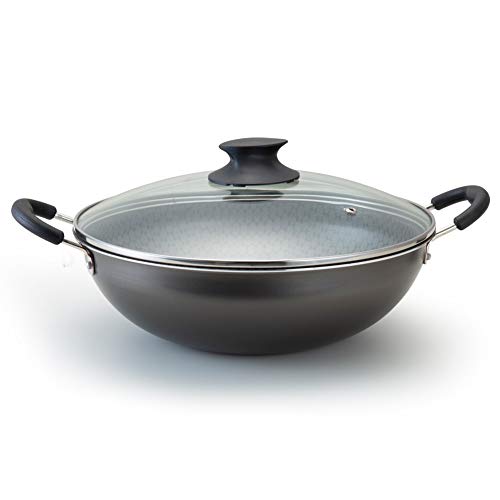 Wok N. 32 Luxury Com Alças Na Caixa Aluminio Oliveira Wok N. 32 Luxury Com Alças Na Caixa Preta No V