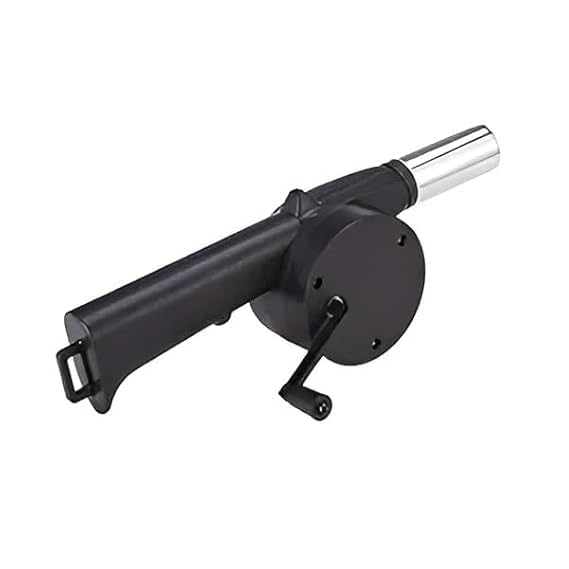 TRIGOP Barbecue Grills - Foldable Charcoal Barbeque Grill With (2 Spatula, 1 BBQ, 12 Stick & 1Air Blower) | Outdoor Bbq Grill Tools For Camping Picnics Traveling - Stellar Black (Air Blower)