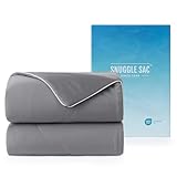 Snuggle Sac Queen Size Comforter, All Seasons Down Alternative Quilted Comforter, Reversible Blankets, Breathable Cooling Blankets for Hot Sleepers and Night Sweats, 90x90 Inches, Dark Gray