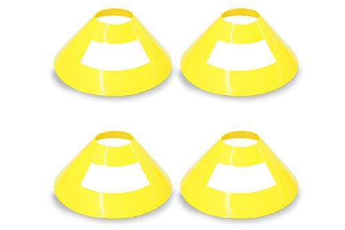 JAMARA 460523 Markierungsteller Traffic gelb VE4-stapelbar, vielseitig einsetzbar, aus robustem Kunststoff, leicht zu transportieren, platzsparende Lagerung
