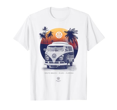 Volkswagen T1 Camper Florida Beach Atardecer Camiseta