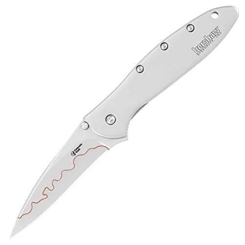 Image of Kershaw Leek, BlackWash Pocket Knife (1660BLKW); 3 Sandvik 14C28N Steel Blade, 410 Stainless Steel Handle, BlackWash Finish, SpeedSafe Assisted Open, Frame and Tip Locks, Reversible Pocketclip; 3 OZ