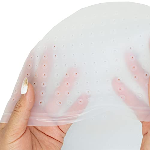 2 Pcs Pre-Punched With Holes Silicone Highlight Caps Hair Color Professional Reusable Highlighting Caps With Hook Salon Hairdressing Dyeing Staining Tools For Women Men #TOP6