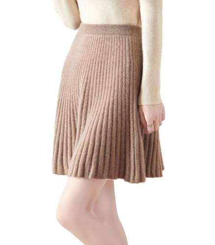 Short Skirt Women's Fall Winter 100% Merino Wool Knitted Skirt Gi...