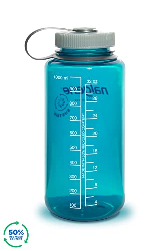 Image of Nalgene 32 oz Wide Mouth Water Bottle | BPA-Free, Durable & Leak Proof, Lightweight Bottle for Hiking & Gym, Work & Travel, Trout Green (Pack of 6)