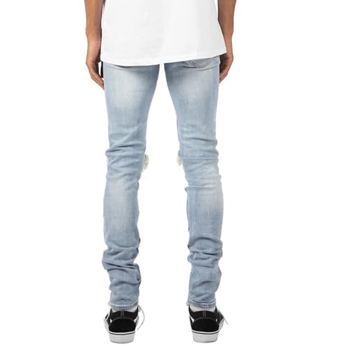 Mens Slim Fit Ripped Jeans Denim Pants Straight Leg Distressed Skinny Jeans for Casual Wear3