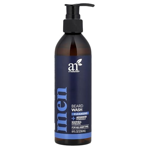 Artnaturals Natural Beard Shampoo Wash - (8 Fl Oz / 236ml) - Infused with Aloe Vera, Tea Tree and Jojoba Oil - Sulfate Free