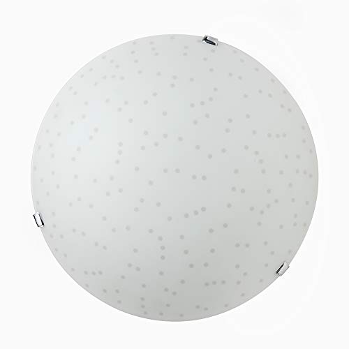 Onli Coriandolo Plafoniera in Vetro Bianco, 40 X 40 X 18 Cm