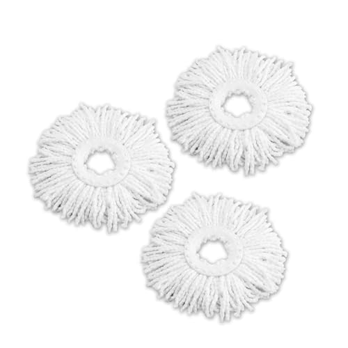 Image of Rushilwere Microfiber Spin Mop Refill for 360 Rotation Mop | Replacement Head Compatible with Most Spin Mop Sticks & Buckets | Pack of 3