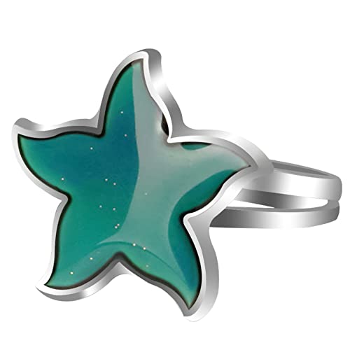 Foecbir Mood Ring Adjustable Size Color Changing Mood Rings For Kids Girls And Boys Birthday Party Favors Christmas The Decorations (Starfish) #TOP3