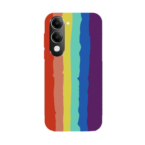 Image of Crepes Red Rainbow | Pattern Designer Printed Hard Matt Finish Mobile Case Back Cover for Vivo T4 Lite 5G /iQOO Z10 Lite 5G /Vivo Y19 5G /Vivo Y19E