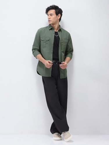 Image of Urbano Fashion Men's Cotton Full Sleeve Regular Fit Casual Solid Shirt