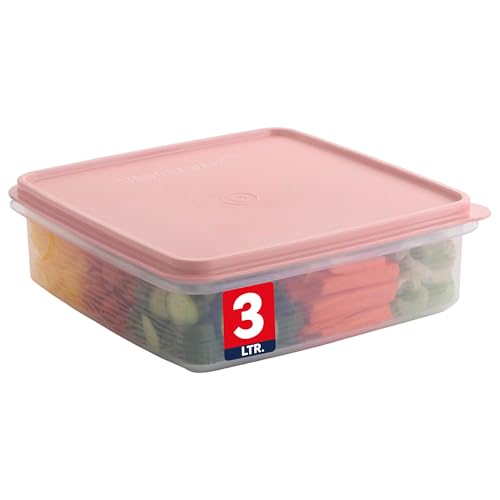 Image of Signoraware BPA Free Plastic Square Big Container (3 Ltr | pink)