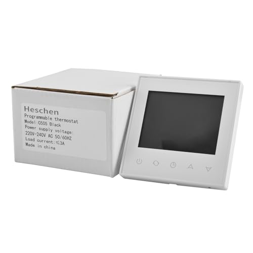 Heschen Digitaler Fußbodenheizungs-Thermostat, Fußbodenheizungs-Thermostat, Temperaturregler-Heizung, HS-C505, 5 + 2/6 + 1/7 programmierbarer Regler 3A, gehärtetes Glas