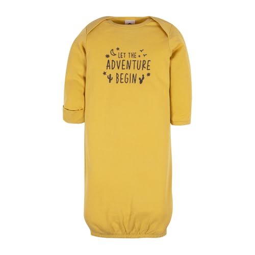 Image of Gerber Baby Girls 4-Pack Sleeper Gown - Soft Cotton Newborn Nightgowns, Elastic Hem Sleepwear Set for Infant Girls
