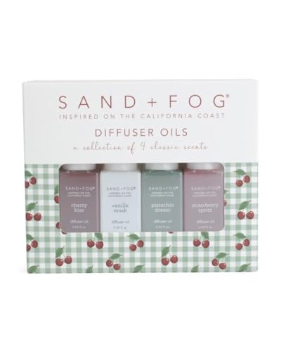 Image of Sand + Fog Diffuser Oils Gift Set, 4 Pack, 0.33 fl oz Each (Cherry, Vanilla, Pistachio, Strawberry)