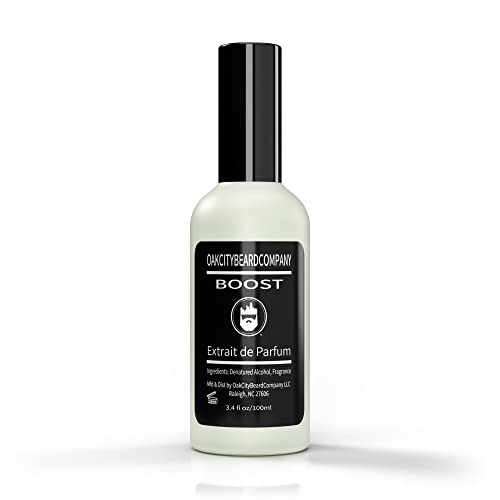 Oak City Beard Company Boost - (3.4oz-100ml) - Cologne - Extrait de Parfum - Woody - Cedarwood - Sandalwood - Dry - Velvety - Amber - Perfume