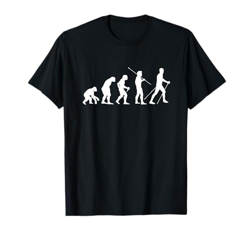 Sport Nordic Walking Zubehör Walking Geschenk Unisex T-Shirt Schwarz Kurzarm S EU Klein Crew-Ausschnitt Trekking Outdoor Enthusiasten Humorvolles Design