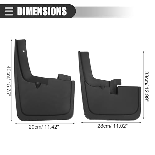 Image of Motoforti Car Mud Flaps, Splash Guards, for Ford F-150 2015-2020, Plastci, with Screw, Black, 1 Set