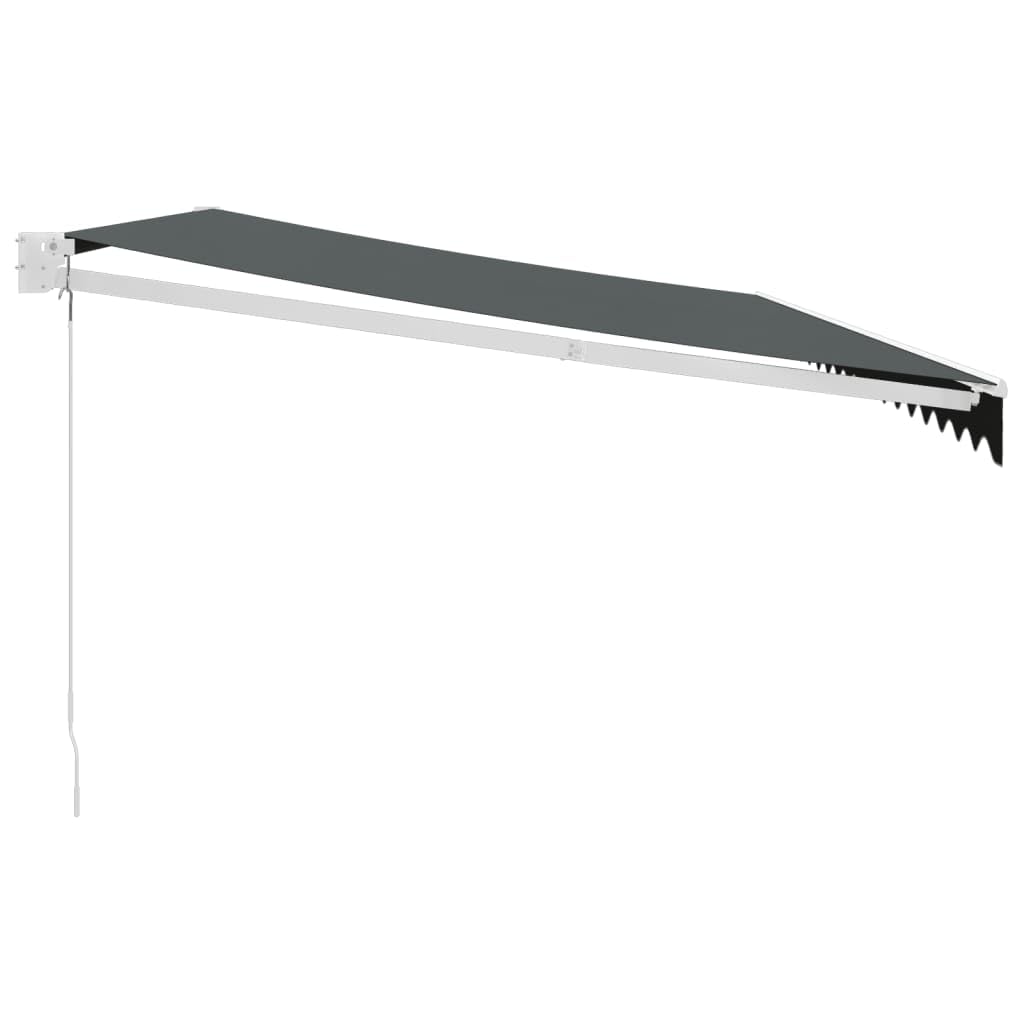 Markise Einziehbar Anthrazit 5x3 m Stoff und Aluminium, Sichtschutz Balkon, Balkon Markise, Seitenmarkise, Klemmmarkise, Sonnenvorhang, Balkonmarkisen - 3154440