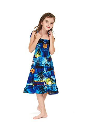 Image of Hawaii Hangover Family Matching Hawaiian Clothes, Sunset Blue | Family matching Hawaiian outfits, Sunset Blue, lightweight rayon, machine washable, tropical print, luaus, cruises