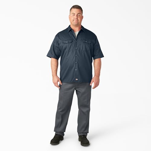 Image of Dickies Men's Short Sleeve Work Shirt - Durable Twill Button Down Shirts for Men, Lightweight Uniform for Daily Wear