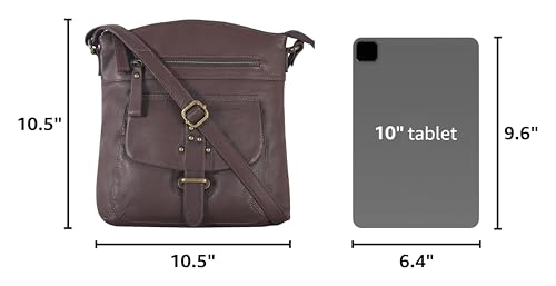 Image of Oak Leathers Leather Crossbody Bag For Women With Adjustable Sling Strap - Medium Size Crossover Shoulder Handbag Purse