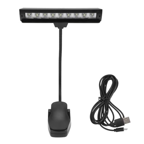 Kisangel Led Piano Music Score Light Clip USB Reading Lamp Multi-Functional Music Stand Light for Piano Guitar and Reading