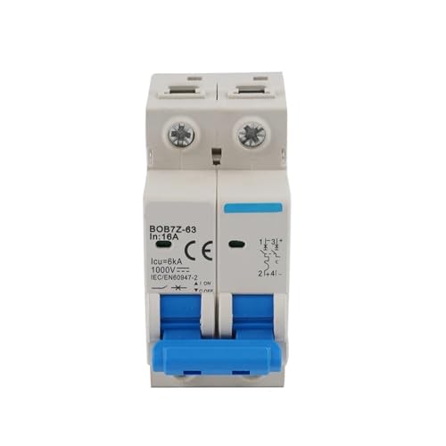 KTMBOHU Disyuntor Solar 10A Instalación en riel 16A Disyuntor Miniatura 20A 25A 2P DC 1000V 32A(10A)
