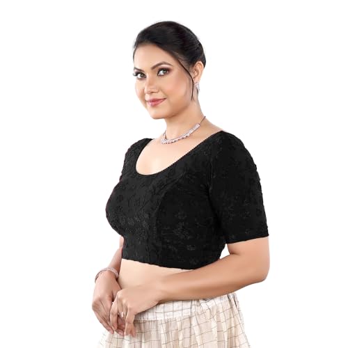 Image of Stay On Trend: Fashion Readymade Blouses for Women,Round Neckline Terry Jacquard Fabric.