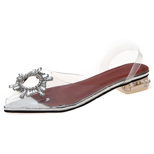 Women's Pointed Toe High Heels Sexy Sparkly Rhinestone Stiletto Pumps Wedding Bridal Party Dress Shoes