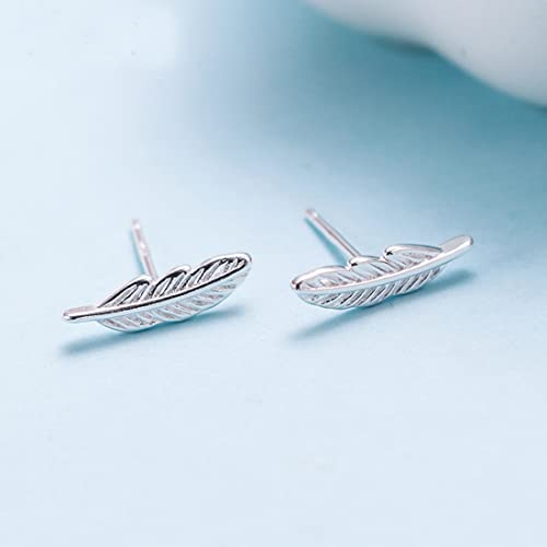 SLUYNZ Genuine 925 Sterling Silver Tiny Feather Studs Earrings for Women Teens Sterling Silver Studs Earrings2