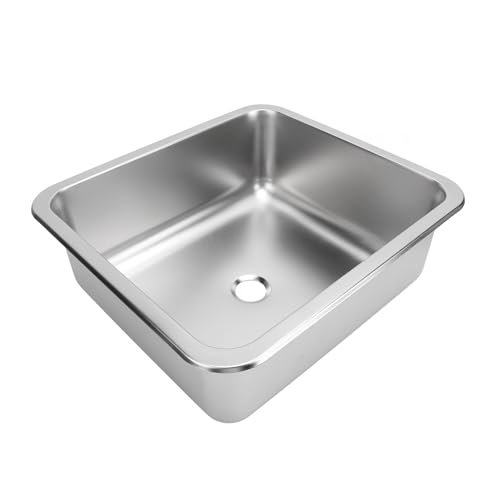 Jonlaki Fregadero para Vehículos Recreativos, Fregadero de Cocina de Gran Capacidad de Acero Inoxidable 304 para Autocaravana, Barco con Diseño de Drenaje Eficiente (Plata Pulida cepillada.)