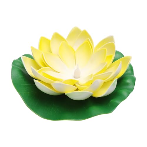 Ninfee artificiali galleggianti solari, luci galleggianti per piscina da 17 × 7 cm per laghetto, decorazioni per laghetti da esterno, decorazioni galleggianti per laghetti, piscine, giardini, case