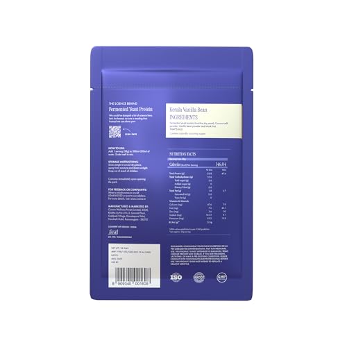 Image of Cosmix Fermented Yeast Protein Powder | 24g Protein | Pure Single-Source Protein | Made In-House | Smooth, Crazy tasty & Gut-Friendly | Kerala Vanilla Bean, 38g Sachet