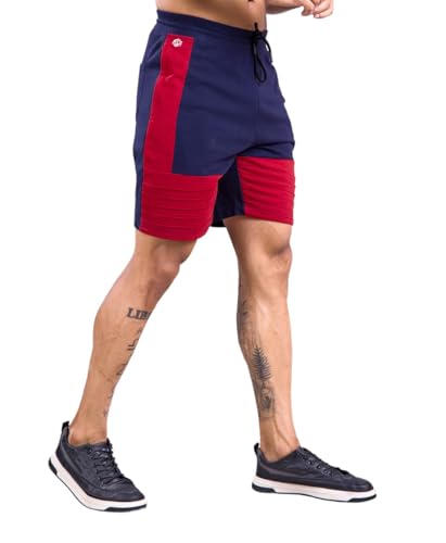 Image of Men's Cotton Regular Fit Casual Shorts with Side Zipper Pockets, Design for Casual, Gym and Sporty Looks