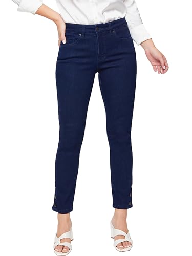 Royalty For Me Womens YMI Jeans Women's Fashion First Mid Rise Ankle Jean with Side Snaps